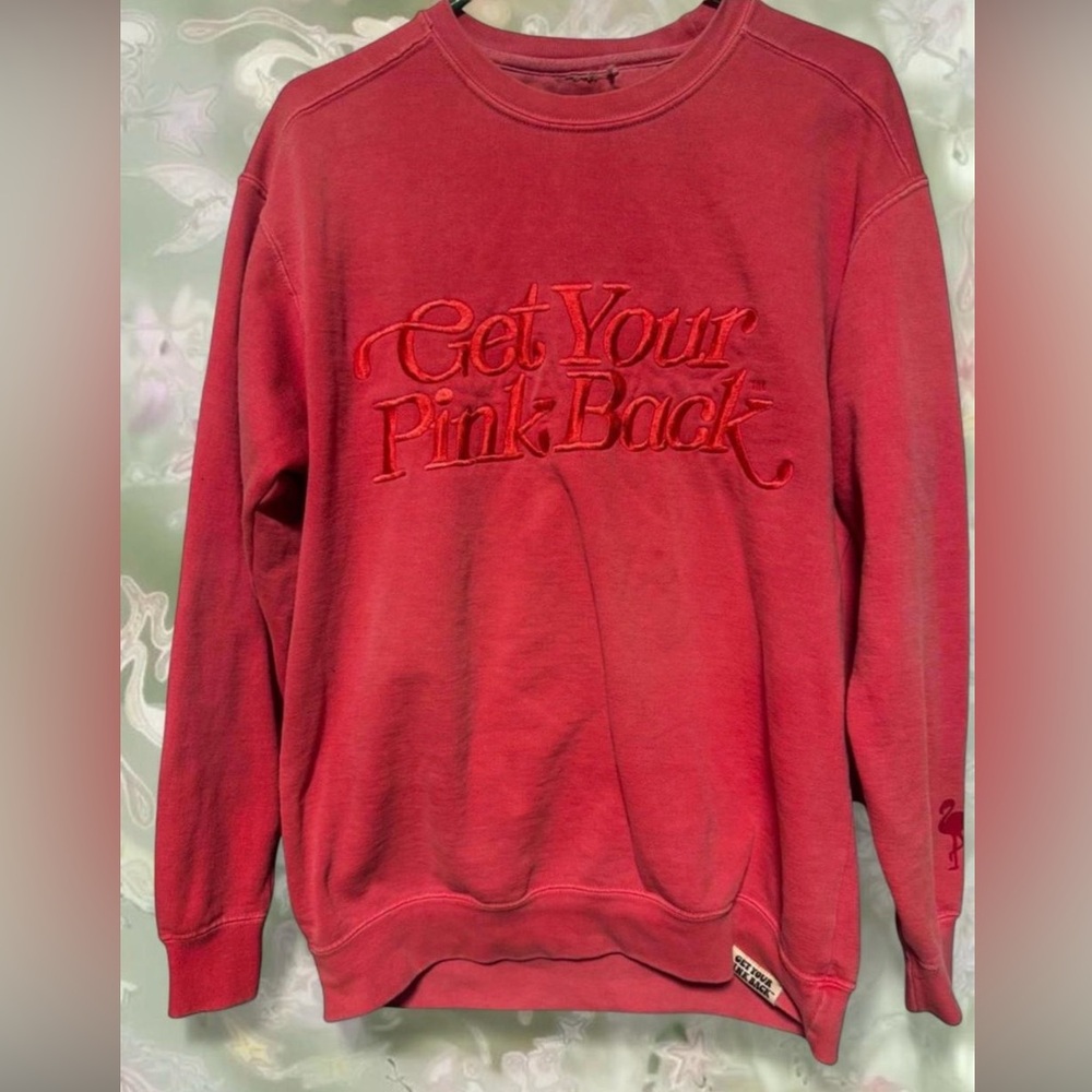 Get Your Pink Back Pink Crewneck Flamingo Feather Collection